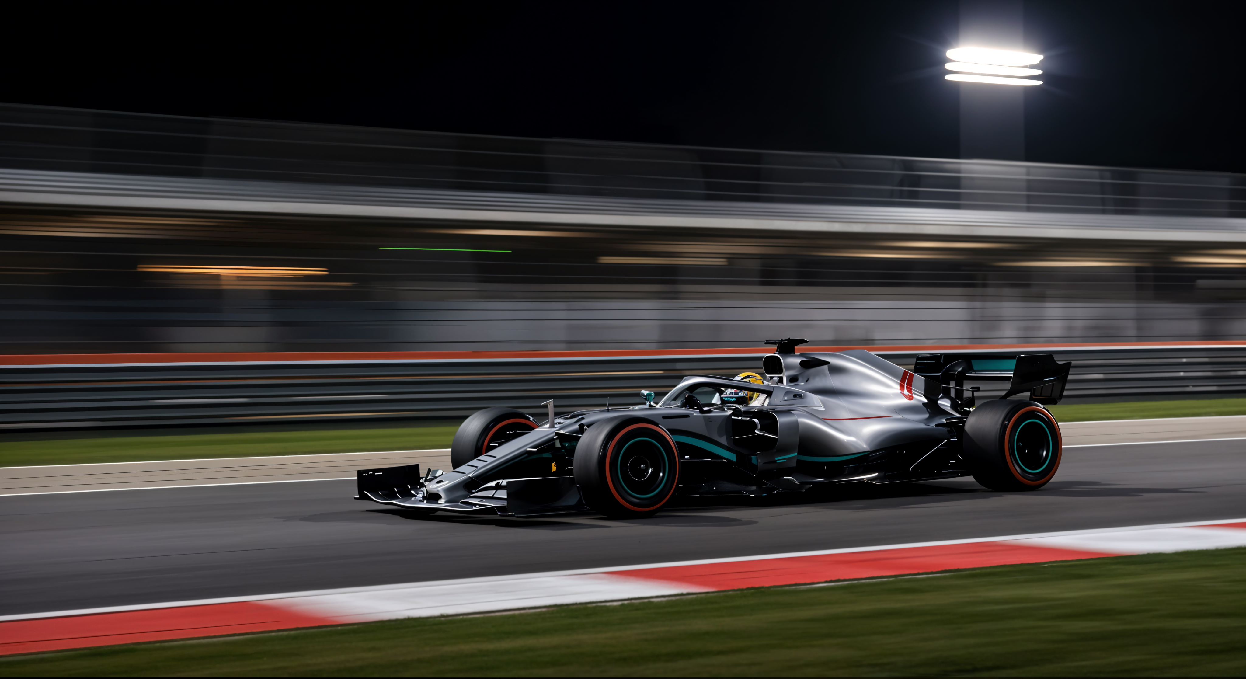 Filmische Aufnahme des Aston Martin AMR26, der sich aus einer Kurve quält, während die schnellere Konkurrenz in der Ferne den Leistungsabstand verdeutlicht.