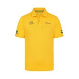 Ayrton Senna F1 2024 Herren Polo Stripe gelb