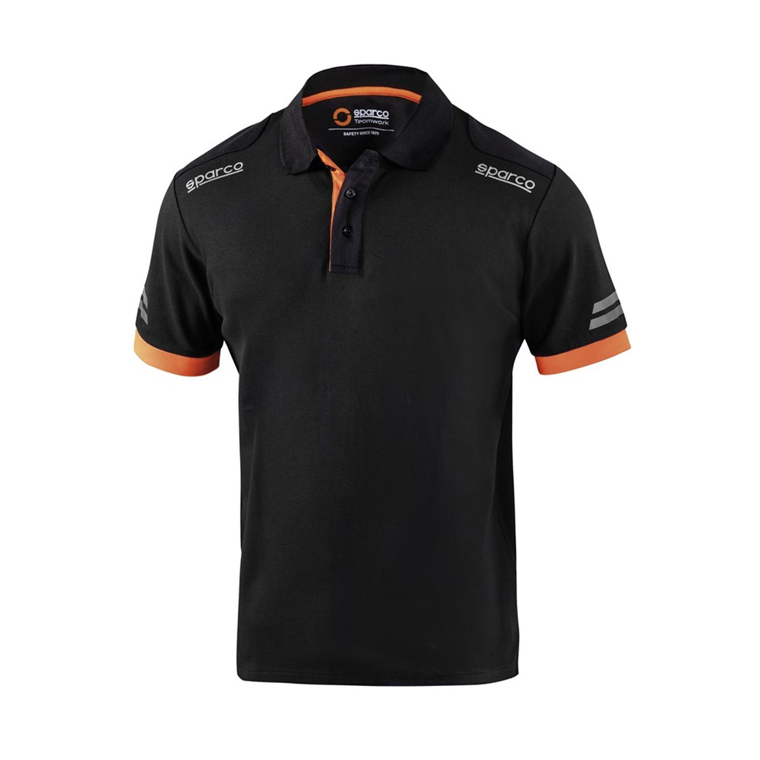 Sparco Herren Polohemd TECH Schwarz Orange
