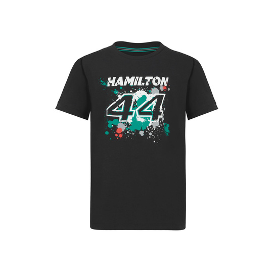 Mercedes AMG F1 2022 Kinder T-shirt Lewis 44 Schwarz