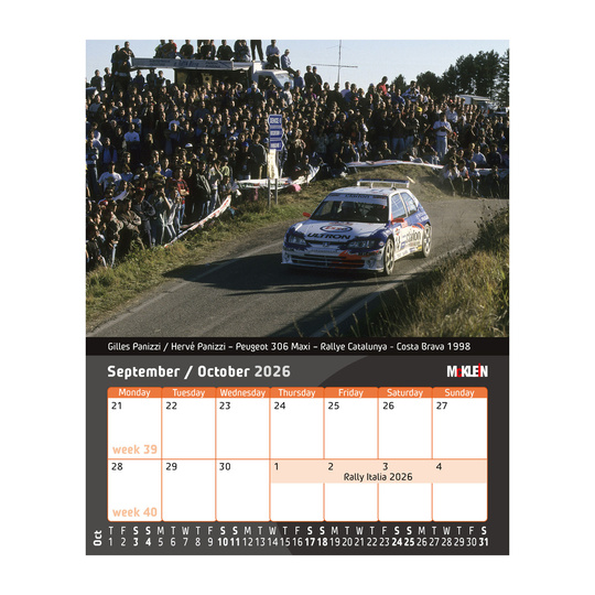 McKlein 2026 Desktop Rally Kalender - History meets the Present