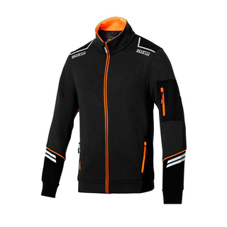 Sparco Herren Kapuzensweatjacke TECH Schwarz-Orange