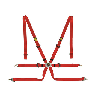 OMP 6-Punkt-Gurt Saloon Pull Down rot (FIA)