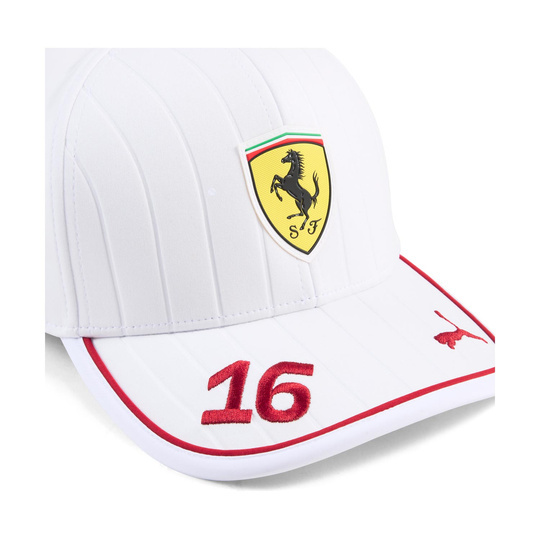 Scuderia Ferrari F1 2025 Baseballkappe Leclerc Team Weiß