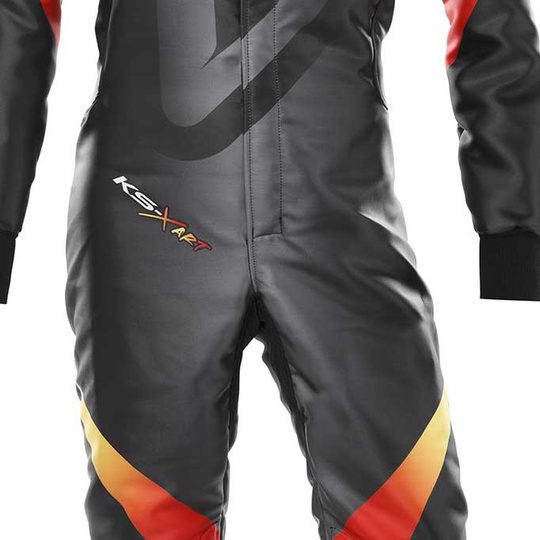 OMP Kinder-Kartanzug KS-X Art schwarz/rot (FIA)