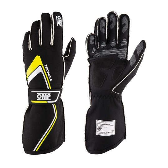 OMP Handschuhe Tecnica MY21 schwarz/gelb (FIA)