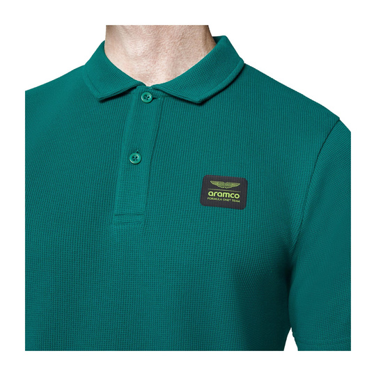 Aston Martin F1 2025 Herren Polo Tech Waffle Grün