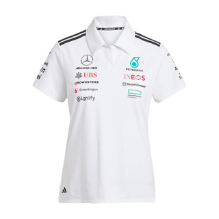 Mercedes AMG F1 2025 Damen Poloshirt Team Weiß