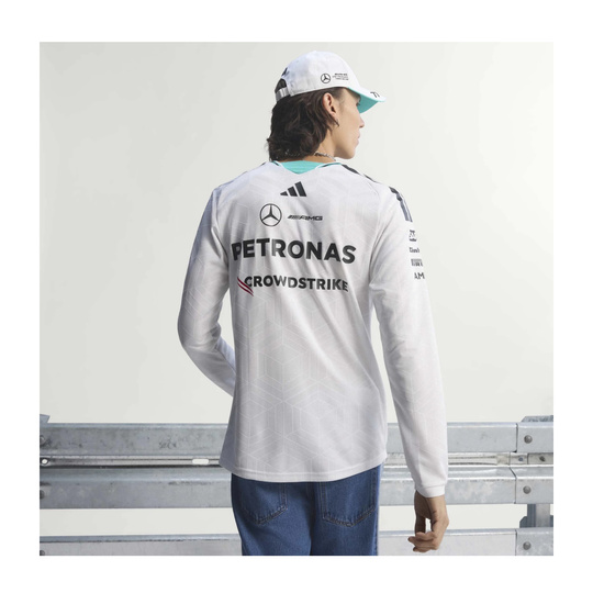 Mercedes AMG F1 2026 Langarmshirt Authentic Team weiß