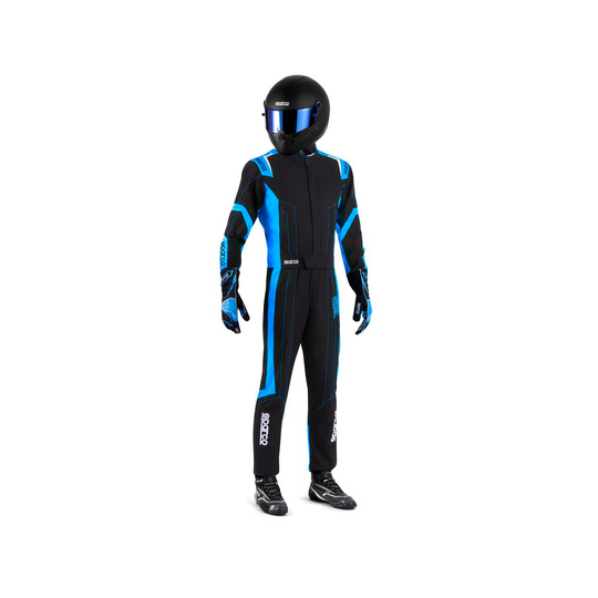 Sparco Kinder-Kartanzug Thunder schwarz/blau (FIA)