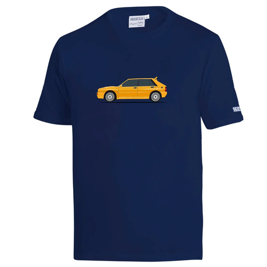 Sparco T-Shirt Lancia HF Delta Integrale marineblau/gelb