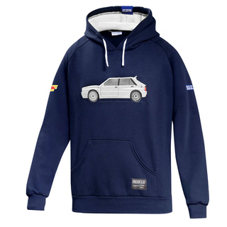 Sparco Kapuzenpullover Lancia HF Delta Integrale marineblau/weiß