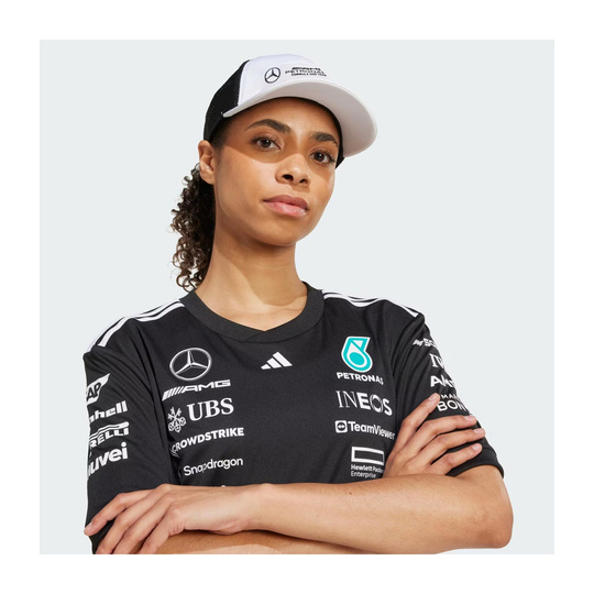 Mercedes AMG F1 2025 Herren Kappe Logo Trucker Weiß