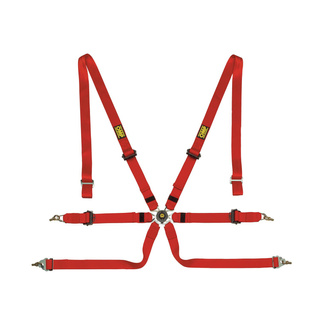 OMP 6-Punkt-Gurt One Pull Up rot (FIA)