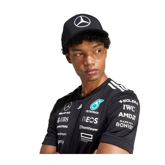 Mercedes AMG F1 2025 Herren Kappe Star Trucker Schwarz