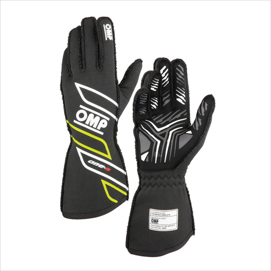 OMP Handschuhe One-S MY25 schwarz/gelb (FIA)