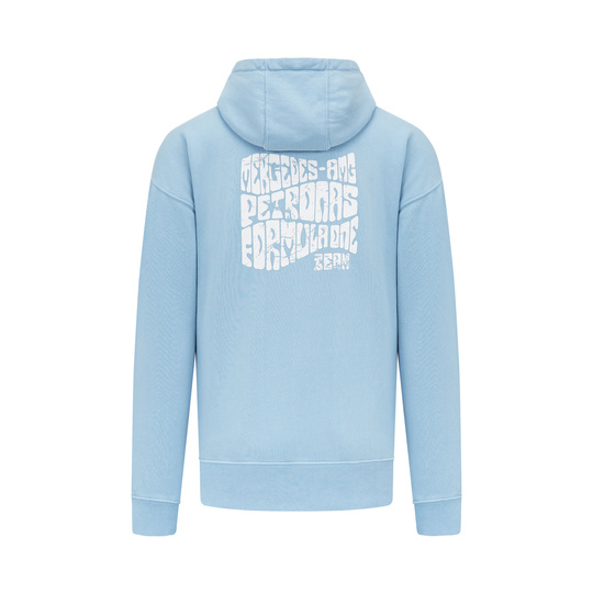 Herren Retro Hoodie Blue Mercedes AMG F1 