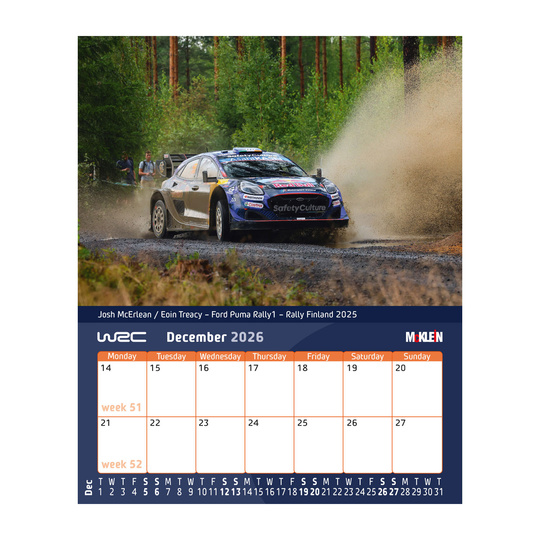 McKlein 2026 Desktop Rally Kalender - History meets the Present