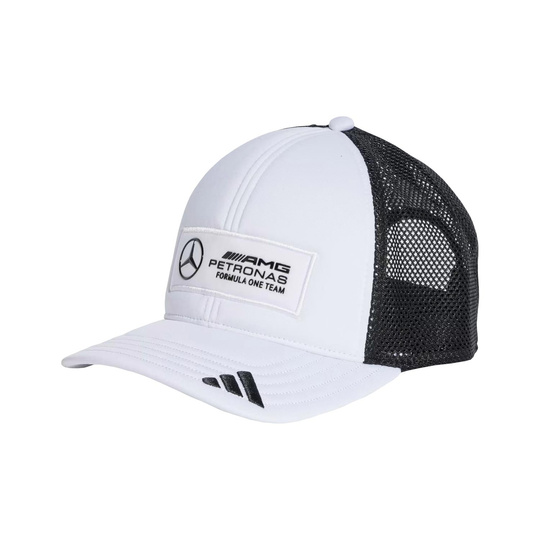 Mercedes AMG F1 2025 Herren Kappe Logo Trucker Weiß