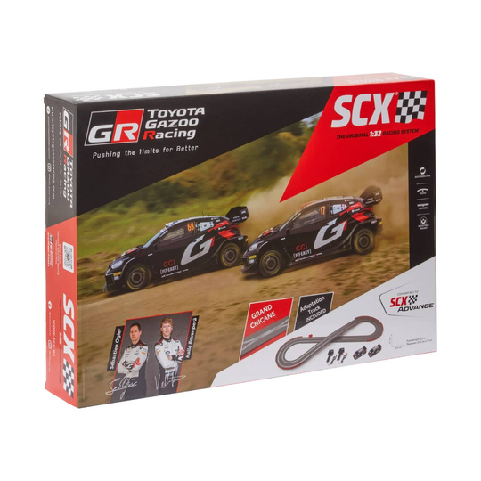 Toyota Gazoo Racing Kalle Rovanpera/Sebastien Ogier Slotcar-Rennbahn-Set WRC Yaris Rally1