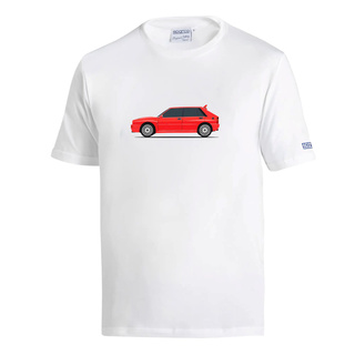 Sparco T-Shirt Lancia HF Delta Integrale weiß/rot