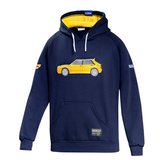 Sparco Kapuzenpullover Lancia HF Delta Integrale marineblau/gelb