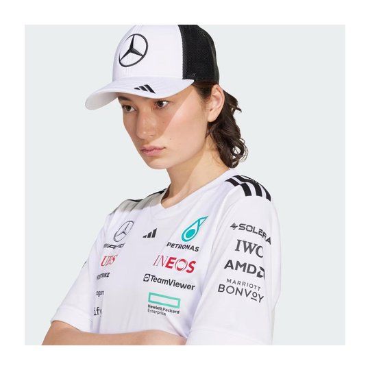 Mercedes AMG F1 2025 Herren Kappe Star Trucker Weiß