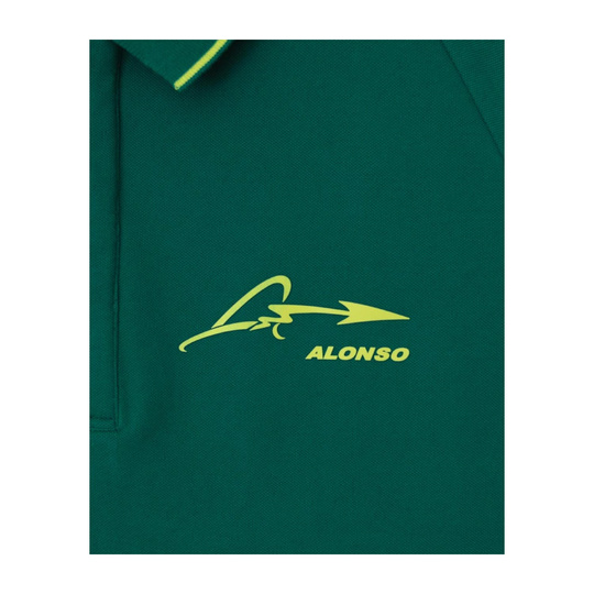 Aston Martin F1 Herren Polohemd Alonso Kimoa Grün