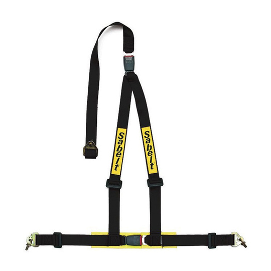 Sabelt 3-Punkt-Gurt 2" schwarz (ECE) Bolt-On/Snap Hook