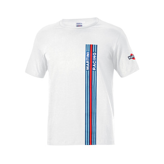 Sparco Herren T-Shirt Stripes Martini Racing Weiß