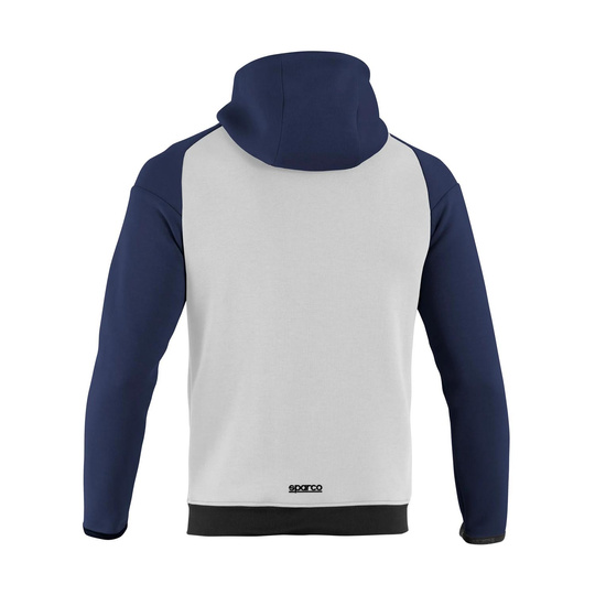 Sparco Herren Kapuzensweatjacke Full Zip MY25 Weiß-Marineblau