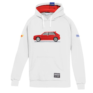 Sparco Kapuzenpullover Lancia HF Delta Integrale weiß/rot