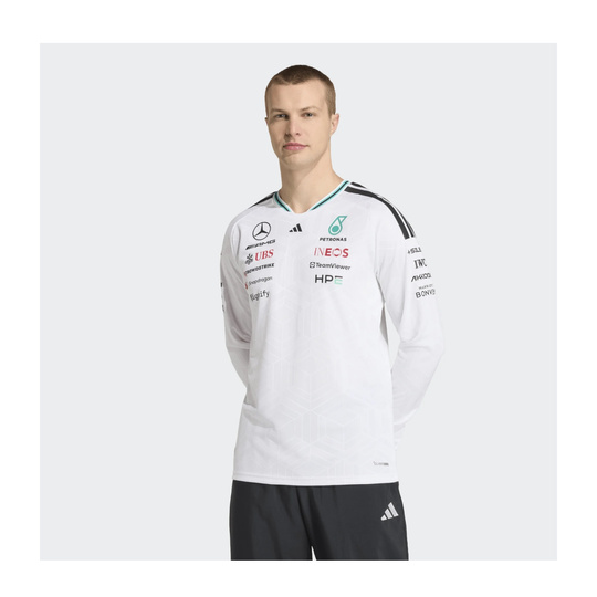 Mercedes AMG F1 2026 Langarmshirt Authentic Team weiß