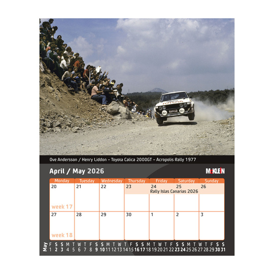 McKlein 2026 Desktop Rally Kalender - History meets the Present