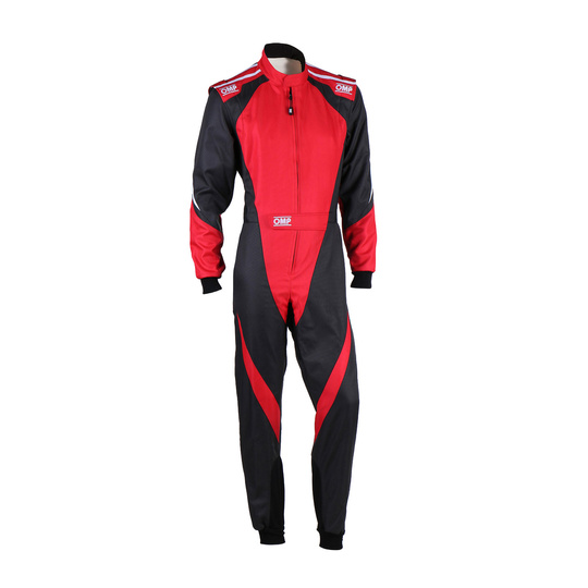 OMP Kinder Kartoverall KS-3X 8877-2022 Schwarz-Rot