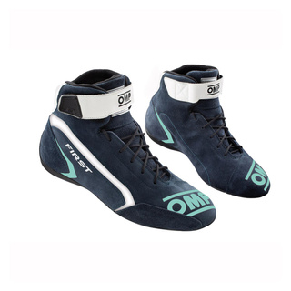 OMP Fahrerschuh FIRST MY21 Marineblau/Türkis (FIA)