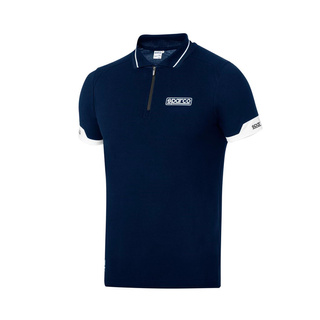 Sparco Herren Polohemd ZIP Marineblau