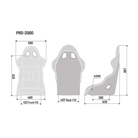 Sparco Rennsitz PRO 2000 MARTINI Grau (FIA-Homologation)