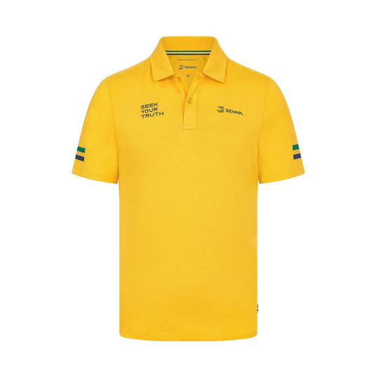 Ayrton Senna F1 2024 Herren Polo Stripe gelb