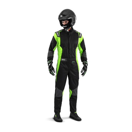 Sparco Rennoverall FUTURA Schwarz-Grün (FIA)