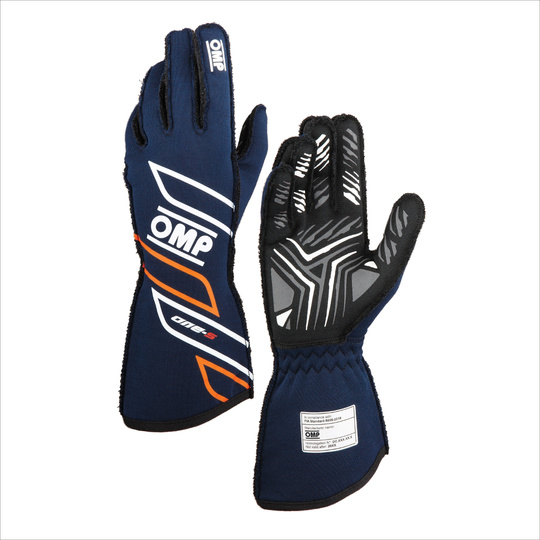 OMP Handschuhe One-S MY25 marineblau/orange (FIA)