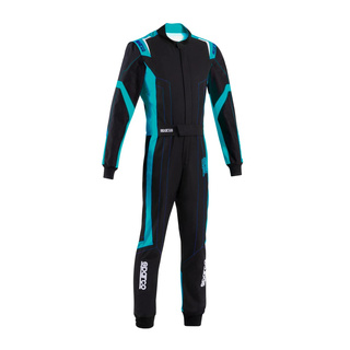 Sparco Kinder Kartoverall THUNDER Schwarz/Blau (FIA)