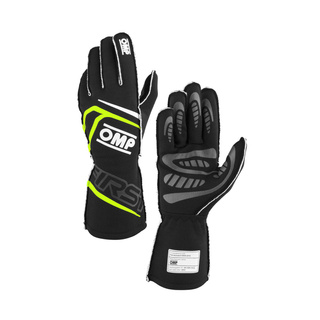 OMP Handschuhe First MY24 schwarz/gelb (FIA)