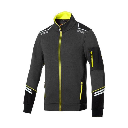 Sparco Sweatjacke Tech grau/gelb