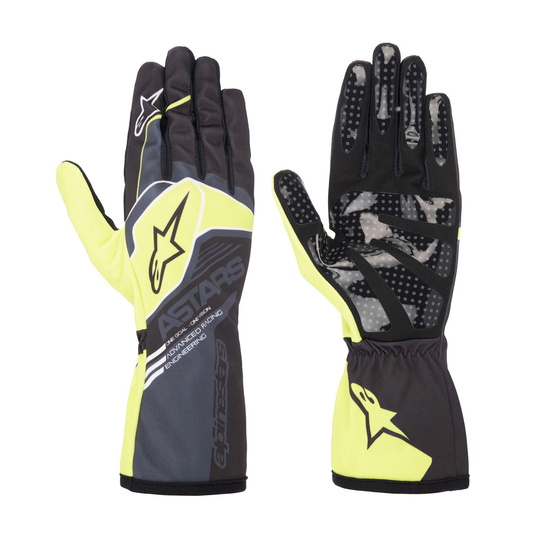 Alpinestars Karthandschuh TECH-1 K RACE V2 CORPORATE Grau-Gelb
