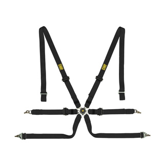 OMP 6-Punkt-Gurt One Pull Down schwarz (FIA)