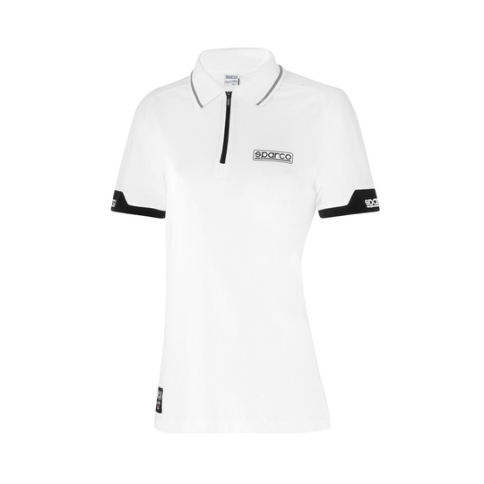 Sparco Damen Poloshirt ZIP MY24 weiß