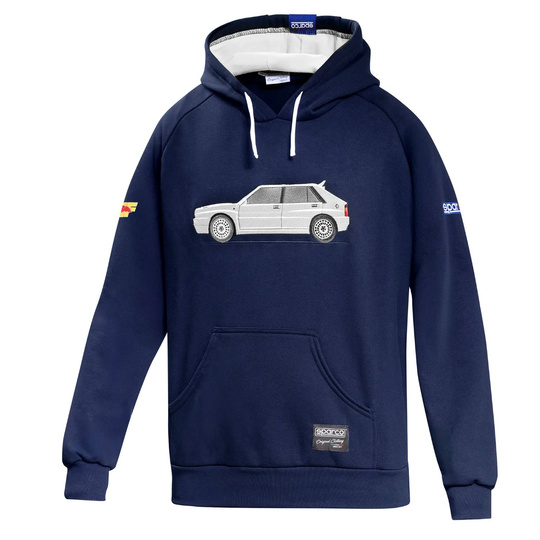 Sparco Kapuzenpullover Lancia HF Delta Integrale marineblau/weiß