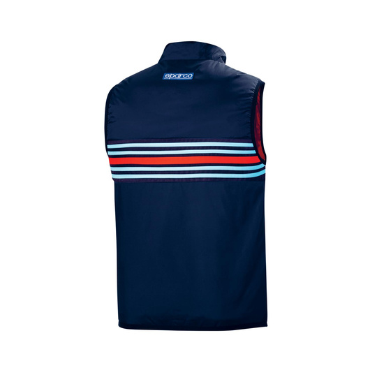 Sparco Herren Weste Stripe Martini Racing Marineblau