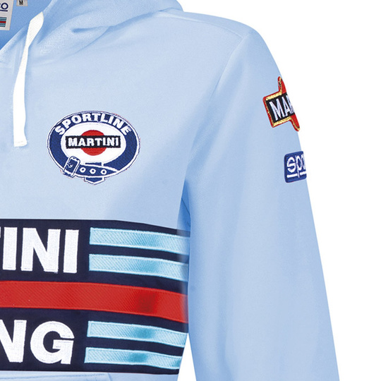 Sparco Damen Kapuzenpullover Martini hellblau